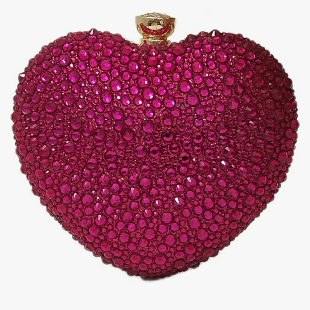 NEW Sparkling Bling Swarovski Crystal Rhinestone Valentine Heart Purse +… - Picture 10 of 16